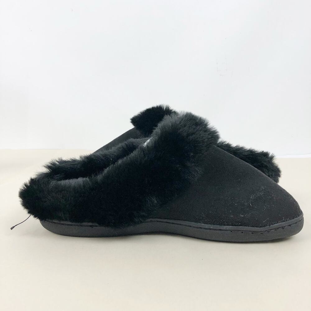 Nordstrom Womens Holly Clog Small Black Faux Fur Round Toe Slip-On Slippers NWT